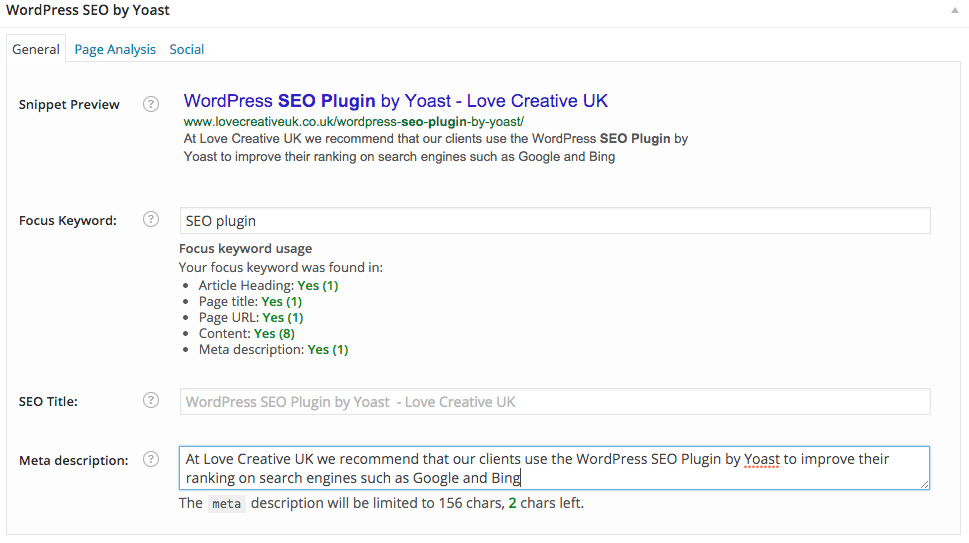 SEO Plugin with Meta Description