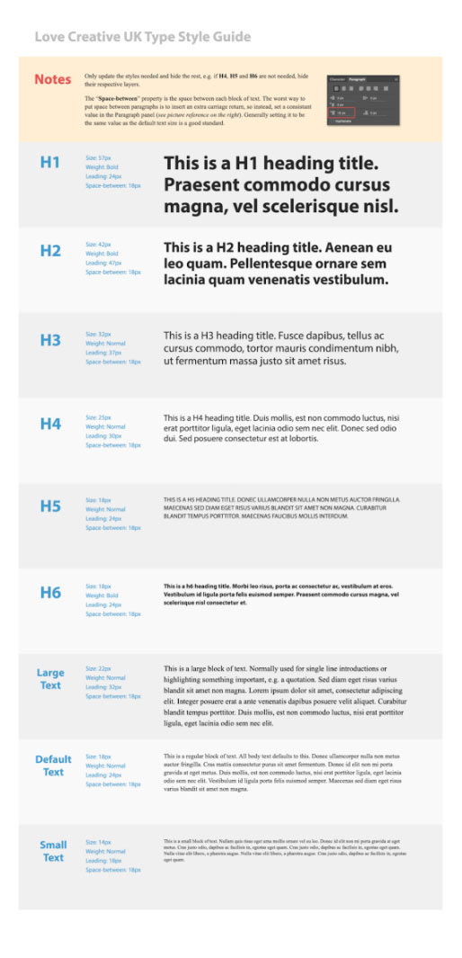 Type style guide