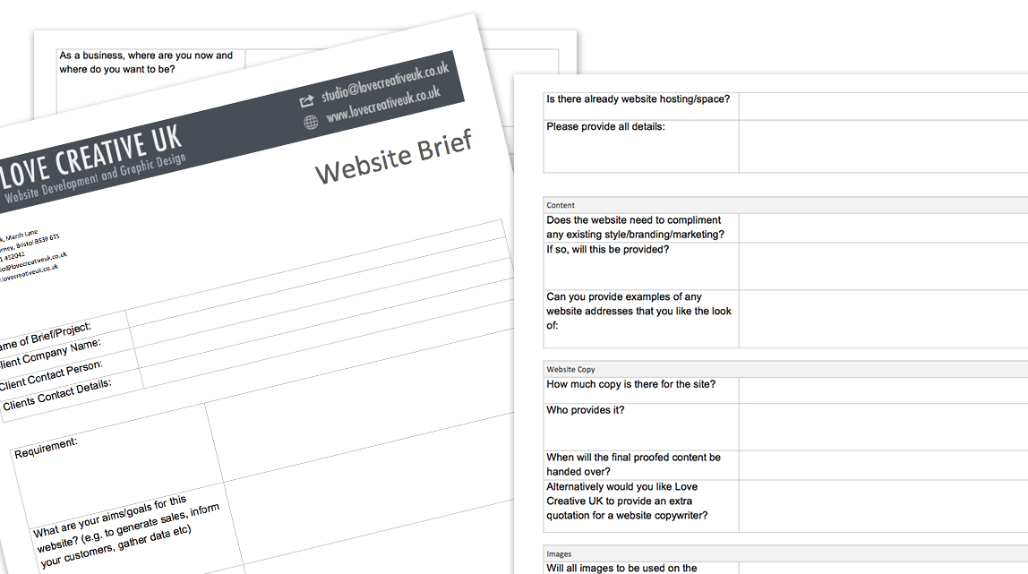 Website briefing document