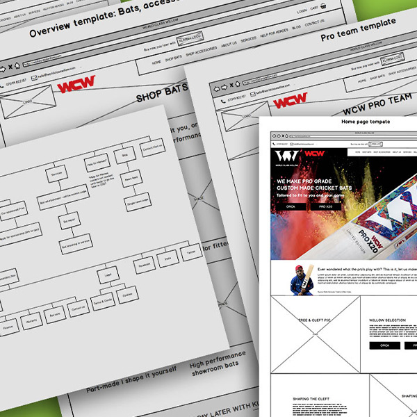 WCW wireframes