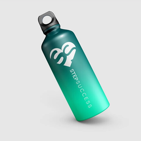 Step Success logo on a drinking bottle