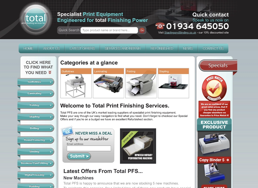 Total PFS old website